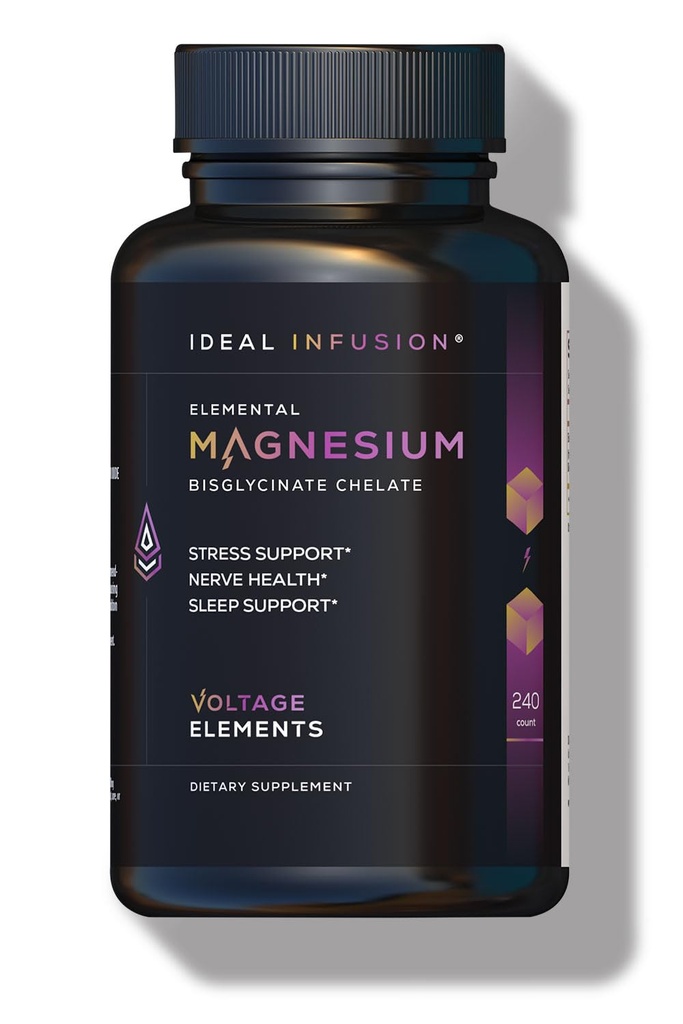 Gerilim Elements Glycinate Chelate 2777 mg - Rahatlama ve Derin Uyku - Elemental 500 mg (240 kapsül) Veganal Magnezyum 500 mg (240 kapsül) Veganal