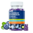 Συμπληρώματα Μαγνησίου Κάλιο Gummies - Υψηλή Απορρόφηση Ηρεμία Μαγνήσιο Γλυκινικό & Κιτρικό Κάλιο Plus Συνένζυμο Q10, DHA, D3, Ορυκτό & Ασβέστιο για Zzz, Πόδι Cramps & Μύες - 60 Gummies Βατόμουρο
