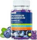 Magnezyum P properties Supplement Gummies - High Abxia Calm Magnezyum Glycinate & Pyumoid Citrate Plus Coenzyme Q10, DHA, D3, Mineral & Steel for Zzz, Leg Cramps & Muscle - 60 Blueberry Gummies