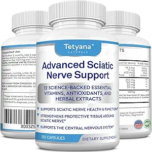 Gelişmiş Sciatik Nerve Support Relief: Alfa Lipoic Acid Vitamin, Benfotimin - 1 Scia Supplements - 120 Capsules- 30-60 Supply- Made in USA