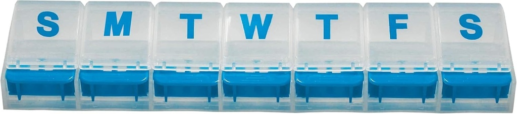 Rehabilitasyon Avantajı Haftalık Pill Organizer - 7-Day Push Pill Box with Large Karşılaştırmalar, İlaçlar ve Vitaminler için Easy Open Design. Travel & Daily Use