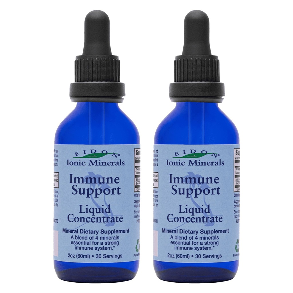 Eidon Ionic Minerals Immune Support Supplement Liquid Industries - Mineral Drops with çinko, Selenium, Support & Keep Immune System, Bio available, No Preservatives - 2 oz (Pack of 2)