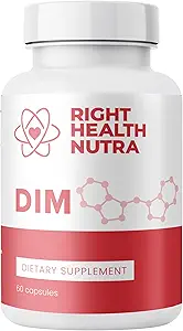 Right Health Nutra DIM Supplement 200 mg - 60 Capsules - Formula with Diindolylmethane, Cabbage Powder, Broccoli Powder & Pomegranate Extract - Plant-Based Support for Wellness