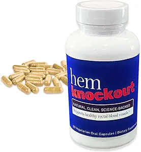 Internal Hemorrhoid Relief Supplement- Fast-Acting Pills for Pain, Swelling & Bleeding - Natural Vein Strengthening Formula - 90 Day Supply - Made in USA