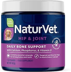 NaturVet Ασβέστιο-Φωσφόρος για τα σκυλιά, Υποστηρίζει Ισχυρά & υγιή οστά, Ενισχυμένη με Βασικά Ορυκτά & Βιταμίνη D, Χωρίς Χρώμα, 16 Oz