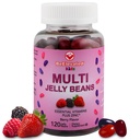 Multivitamin Jelly Beans - Çocuklar için çinko ile Chewable Vitamins Gummies - Immune Support Vitamin Supplements - Vegetarian Multivitamins Gummy Supplement for Childrens - 120 Berry Beans