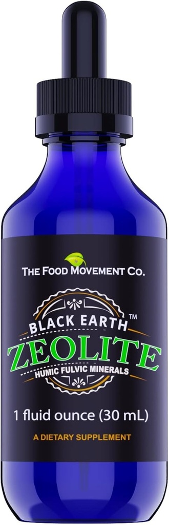 Black Earth Zeolit with Humic Fulvic Acids Trace Minerals for Yetişkinler and Kids for Detox, Gut Health and Immune Support - 1oz Liquid Drops Supplement