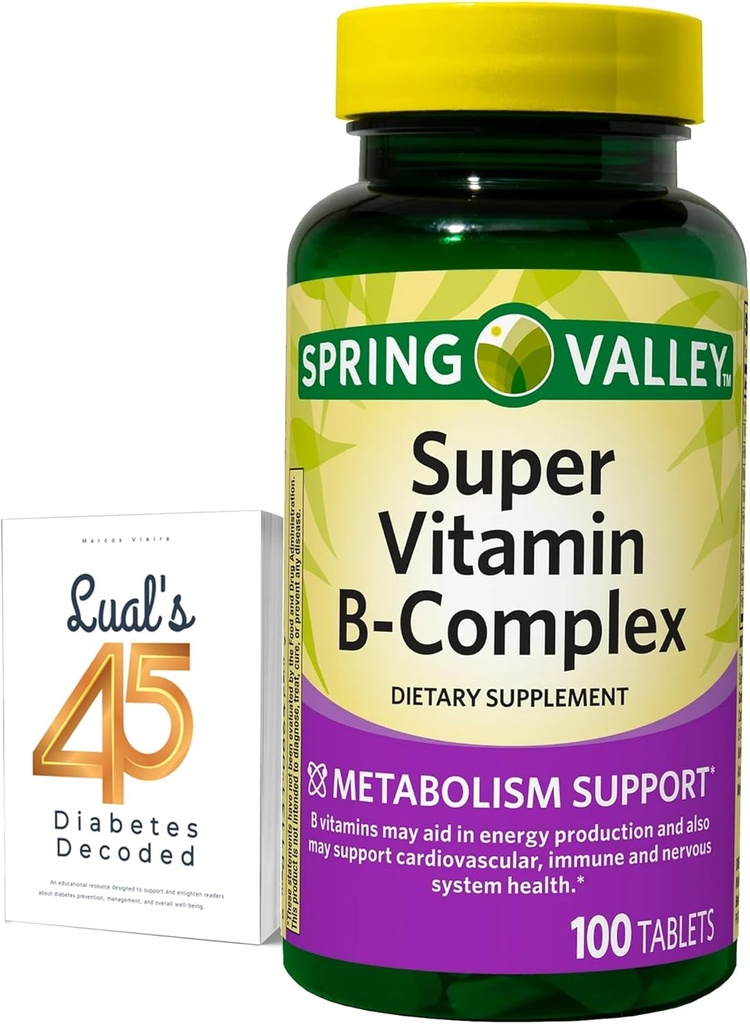 Spring Valley Super Vitamin B Kompleksi Karbonat, Ascorbici 100 Tablet Lual'ın 45 Diyabet Decoded