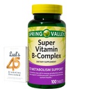Ανοιξιάτικη κοιλάδα Super Vitamin B Complex Ανθρακικό ασβέστιο, Ασκορβικό οξύ 100 δισκία Δέσμη με 45 διαβήτη Αποκωδικοποιημένο Lual