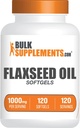 BulkSupplements.com Flaxseed Oil Softgels - Flaxseed Supplement, Flaxseed Oil 1000 mg Softgels - Herbal Supplement, Gluten Free, 1 Softgel per Service, 120 Kont (Pazar 1)