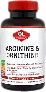 Olympian Labs Arginine and Ornithine - 100 κάψουλες χορτοφάγων