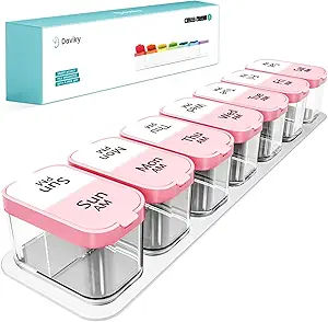 Daviky Extra Large Pill Organizer Weekly, XL Medicine Pill Organizer 2 φορές την ημέρα, Big Pill Box 7 ημέρα ΠΜ για βιταμίνες, συμπληρώματα και φαρμακευτική αγωγή