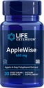Life Extension AppleWise 600 mg Antioksi-Rich Organik Apple Polyols Heart & Colon Health - Non-GMO, Gluten-Free - 30 Vegetarian Capsules
