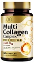 Kadınlar için Multi Collagen, 2400 mg - En İyi Hidrolyzed Collagen Kompleksi 5 Tip (I, II, III, V, X) - Grass Fed - Saç, Skin, Nail, Bone & Ortak Destek - 60 Capsules