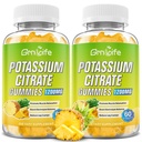 Potasyum Gummies, Yüksek Potasyum Supplement Gummies 1200 mg Destek Leg Cramps & Muscle Health, Yetişkinler ve Çocuklar için, Vegan, Pineapple Flavor 120 Count Count Count Count