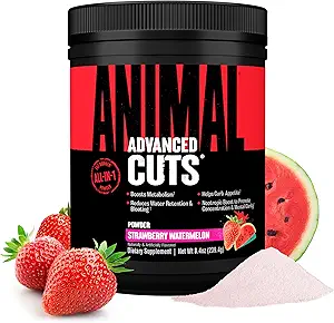 Animal Cuts Thermogenic Fat Burner Toz - Metabolism için Kadınlar ve Erkekler için Kilo kaybı, Enerji, Focus ve Nootropic Brain Support with Ketones Appetite Suppressant - Strawberry Watermelon Flavor
