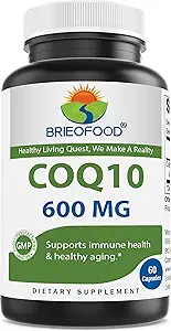 Brieofood CoQ10 600 mg per Capsule - Heart Health Support - 60 Count