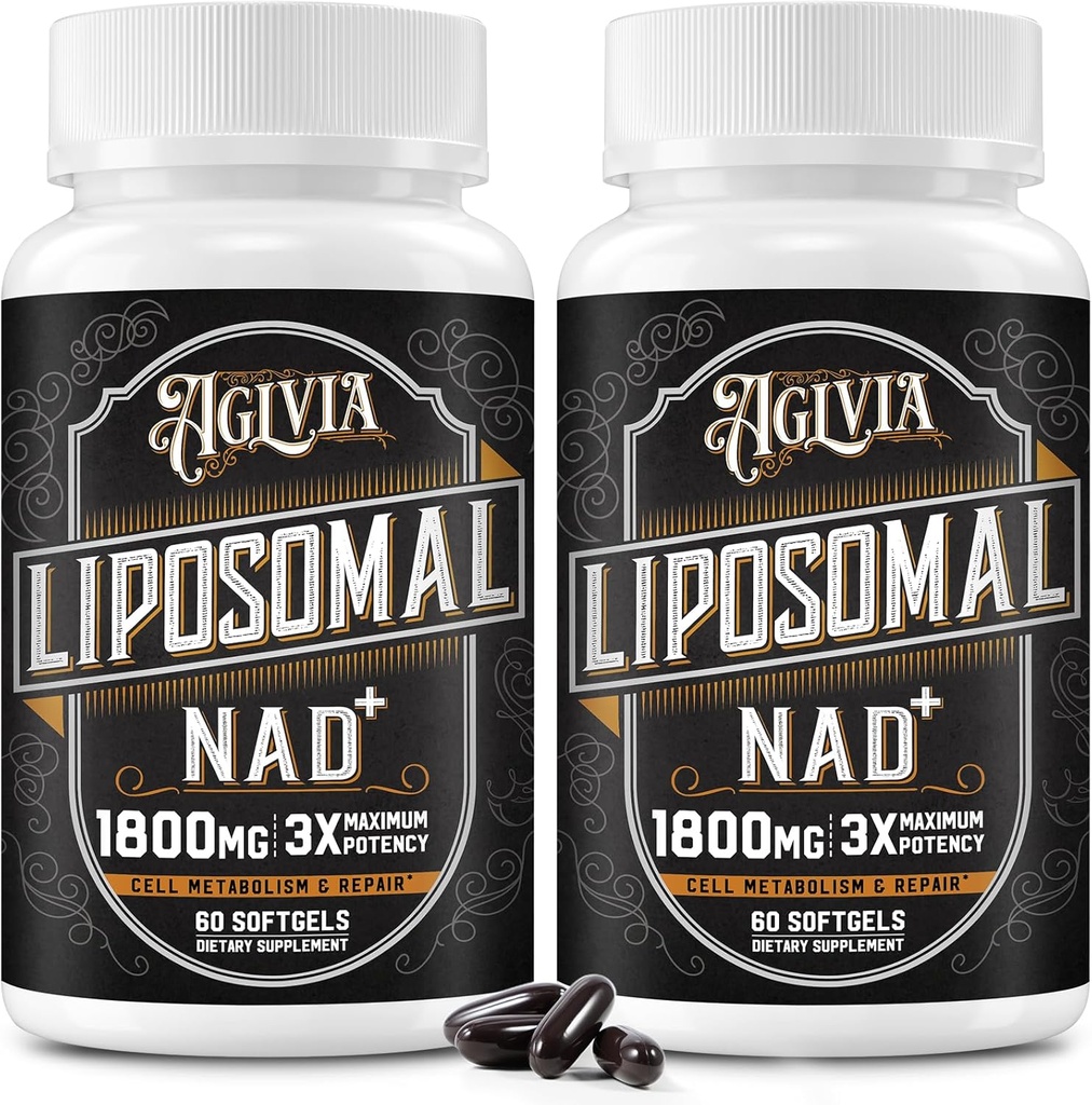 1800 MG Liposomal NAD Supplement, NAD+ Supplement Nicotinamid Riboside, 98 Pure NAD Plus Supplement for Energy Branson & Cellular Onarım for Men & Women, Non-GMO, 120 Softgels