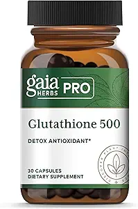 GAIA HERBS PRO Glutathione 500 - Αντιοξειδωτικό συμπλήρωμα Υποστηρίζει Κυτταρική Υγεία* - Συμπλήρωμα με Γλουταθειόνη για άνδρες & γυναίκες - Vegan, χωρίς γλουτένη, χωρίς σόγια - 30 κάψουλες (30 σερβίτσια)
