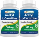 En İyi Doğallar Acetyl L-Carnitine (ALCAR) 500 mg, 120 Capsules, 120 Hizmet - Non-GMO ve Gluten Free, 1 Capsule per Service (2 Pack)