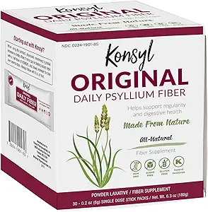 Konsyl Original Formula Daily Fiber, %100 Tüm Doğal Psyllium Husk Toz - Stickpacks 30ct