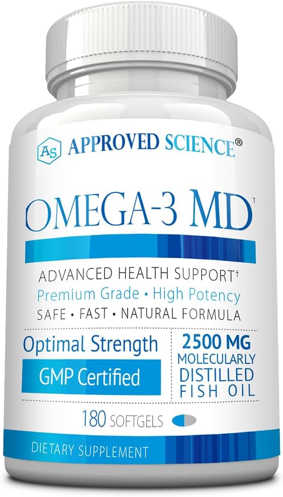 Omega-3MD - Fish Oil EPA & DHA - Bilişsel Sağlık Geliştir - 1 Şişe - 3 Ay Supply