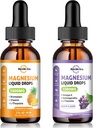 2 Pack Magnesium Complex Liquid Drops Pineapple & Grape Flavor