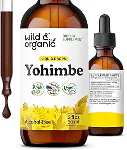 Vahşi ve Organik Yohimbe Erkekler ve Kadınlar için Tamamlar - 5 mg Yohimbine Sıvı Ekstralar - Pausinystalia Yohimbe Bark Tincture - Vegan, Alkol Özgür - 2 fl ozzz