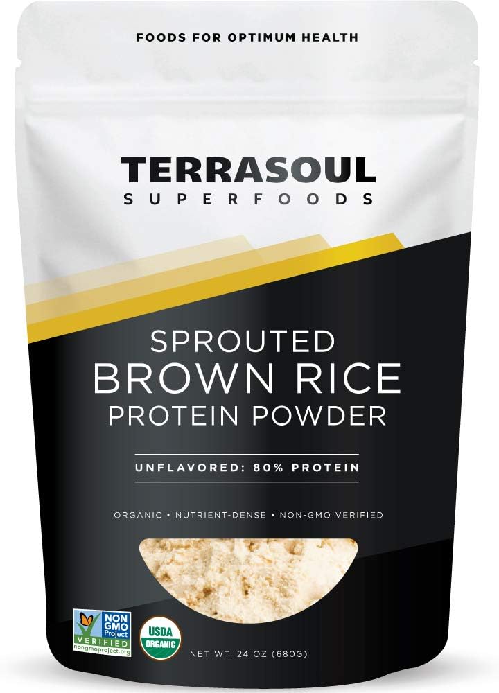 Terrasoul Superfoods Organik Sprod Brown Rice Protein Toz, 1.5 Pound