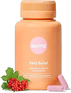 OVIRA PMS Supplement for Women | Vitex Berry Extract for Period Cramps, Mood Support and Em Tenderness | Kadın Hormon Denge Tamam | Vegan & Cruelty Free - 60 Capsules