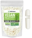 XPRS Nutra Boyutu 3 Boş Kapsüller - 500 Kont Boş Vegan - Vejetaryen Pills - DIY Sebze Kapsülü - Veggie Pill Caps (Beyaz)