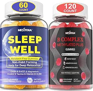 Melatonin Free Natural Sleep Gummies for Yetişkinler + Vitamin B Complex Gummies for Women