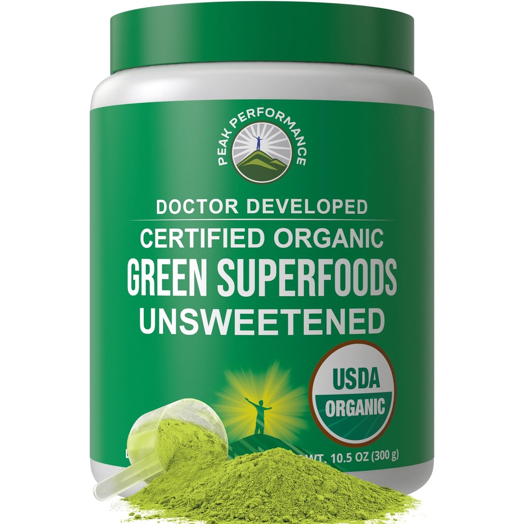Κορυφή απόδοση Uncoweed Organic Greens Superfood Powder. Σούπερ πράσινο σκόνη με 25+ οργανικά συστατικά για τη μέγιστη ενέργεια και την αθλητική απόδοση. Vegan Keto Πράσινο χυμό καθημερινή ποτό