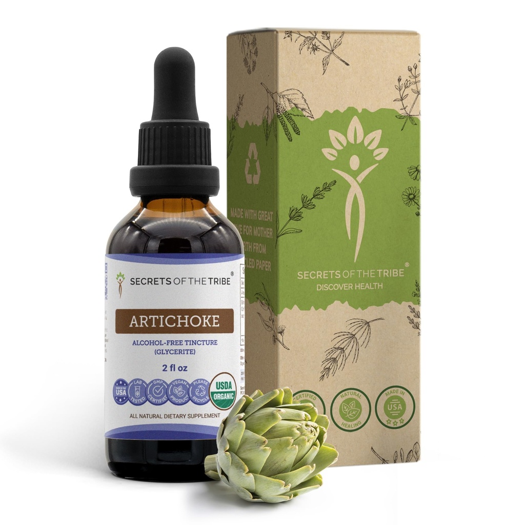Tribe Artichoke USDA Organik | Alkol Özgür Tür, Yüksek Lisans Herbal Drops | %100 sertifikalı Organik Artichoke (Cynara scolymus) 2 ozz