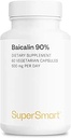 Supersmart - 90% Baicalin 500mg per Day (Scutellaria Baicalensis) - Chinese Skullcap Extract Supplement | Non-GMO & Gluten Free - 60 Vegetarian Capsules