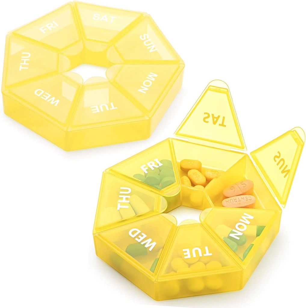 2 deploy Weekly Pill Organizer Large 7 Day Pill Box Organizer Daily Medicine Case for Vitamin Fish Oil Pills Supplements Arthritis Friendly