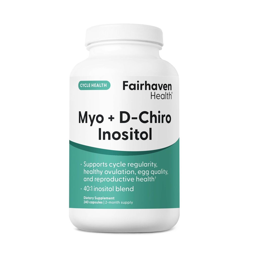 Fairhaven Health Myo-Inositol and D-Chiro Inositol Supplement for Women | 40:1 Oran | Kadın ve Hormon Dengesi için Kadın Davranış Tamam * | Vegan | 240 Myo & D-Chiro Inositol Capsules