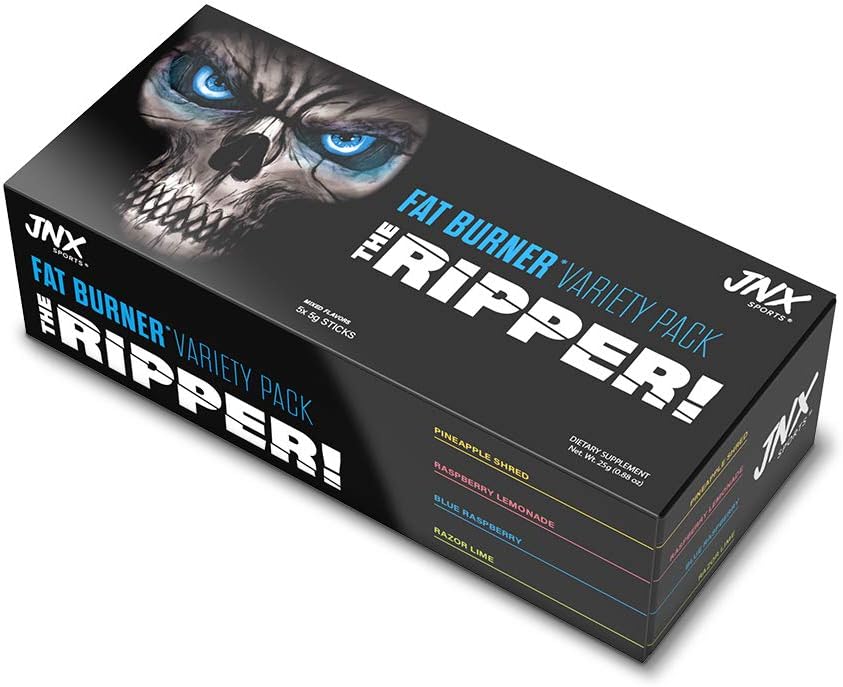 JNX SPORTS The Ripper! Fat Burner - Örnek Çeşitli Paket 5 x 8g Sticks | Super Thermogenesis, Appetite Control & Extreme Energy for Men & Women