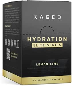 Kaged Electrolytes, Hydration Elite, Premium Electrolyte Toz Supplement, Intra Workout, Post Workout, Lemon Lime, 14 Travel Packets