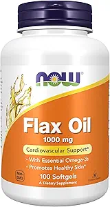 Şimdi Gıdalar Tamamlar, Flax Oil 1000 mg Organik Flax Oil, Cardiovascular Destek*, 100 Softgels