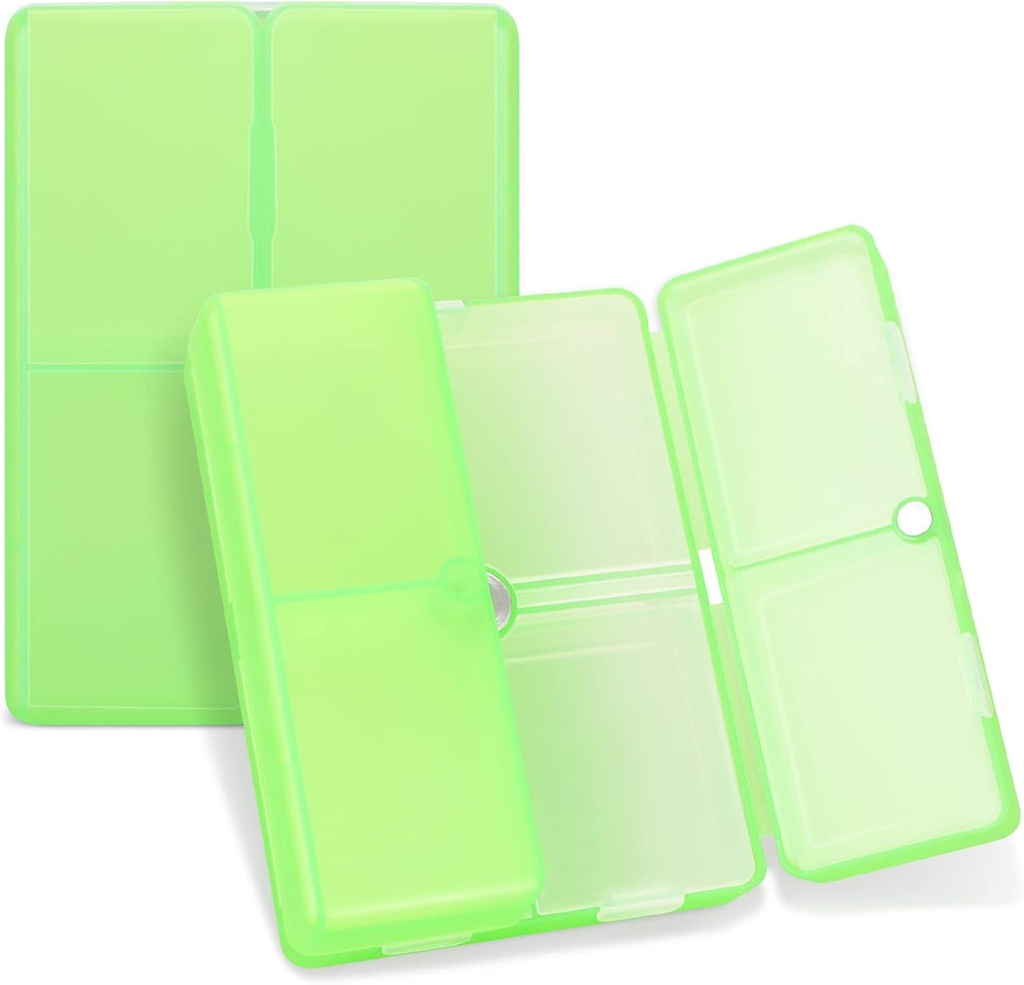 FYY Daily Pill Organizer, 7 Karşılaştırmalar Portre Pill Case Travel Pill Organizer, [Folding Design] Pill Box for Purse Pocket to Hold Vitamins,Cod Liver Oil,Supplements and Drug-Clear Green