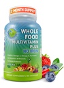 Vegan Whole Food Daily Multivitamin Without Iron, Methylated Multivitamin for Women and Men, Made with Fruits & Fruits, B-Complex, Probiotics, Enzymes, CoQ10, Omegas, Turmeric, Non-GMO, 180 Count