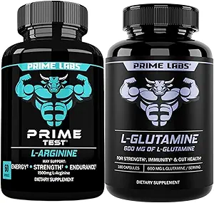 Prime Labs L Arginine (60 ct) + L Glutamine (180 ct)