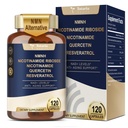 Totaria NMNH (Dihidrinamid Mononüotide), NMN Alternative Supplement w/Niacinamid (Vitamin B3), Quercetin, Trans-Resveratrol, Destek NAD+, Skin Cell Health*, Anti-Aging & Energy, 120 Caps