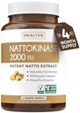 Healths Harmony Nattokinase 2000 FU (Non-GMO) Ισχυρό συμπλήρωμα νατοκινάσης Κατασκευασμένο από φυσικά ζυμωμένες σόγιας - (4 μήνες προμήθεια) 120 κάψουλες Vegan Natto