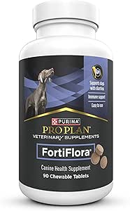 Purina Pro Plan Veteriner Supplements FortiFlora Probiyotiks for Dogs Chewable Tablets for Digestive Gut Health and Diarrhea - 90 ct. Canister
