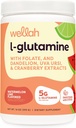 Wellah L-Glutamine Toz Watermelon Lime (50 hizmet) - 5g L-Glutamine Per Hizmeti, Stevia ile Tatlılandı