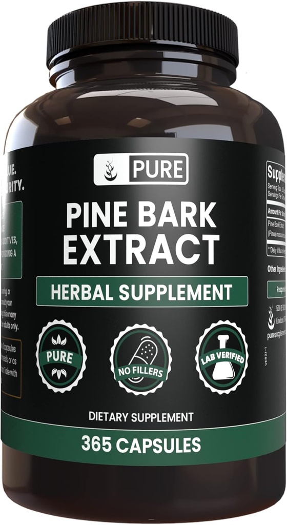 PURE ORIGINAL INGREDIENTS Pine Bark Extract (365 Κάψουλες) Όχι Μαγνήσιο ή Ρύζι Fillers, πάντα καθαρό