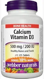 Webber Naturalselli Carbonate 500 mg ile D3 200iu, 275 Tabs Bonus Paketi