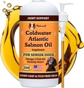 Natural Dog Company Coldwater Atlantic Salmon Oil for Dogs (16oz) - Senior Dog Fish Oil Supplement with Omega 3, Easy to Digest for Senior Dog Fish Oil, Liquid Dog Fish Oil Joint Support Supplement Supplement